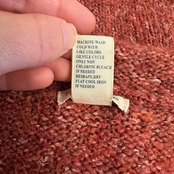 Maurices Y2K Marled Knit Hoodie Sweater Pink Pullover w/ Buttons Large - Picture 6 of 6